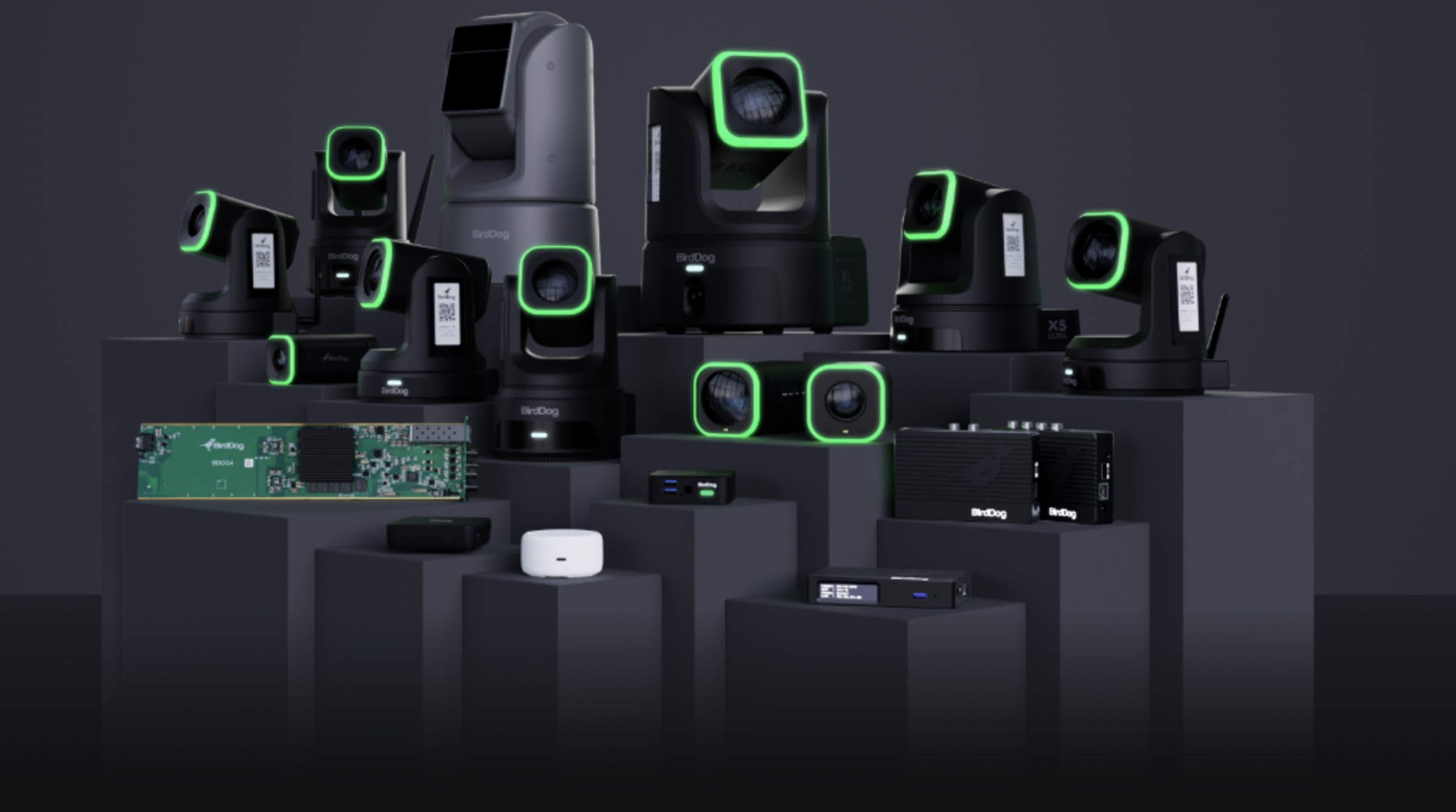 Linha de câmeras PTZ, conversores e decodificadores do ecossistema BirdDog
